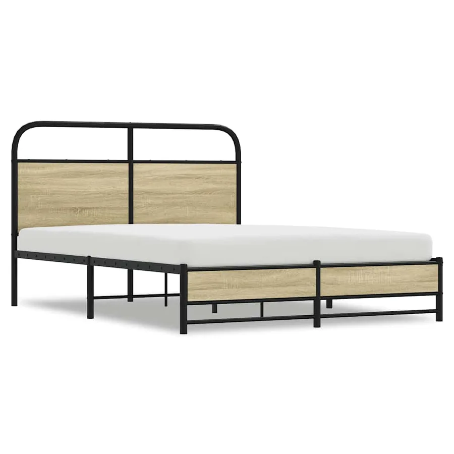 Cadre de lit sans matelas 140x190 cm chêne sonoma - 2