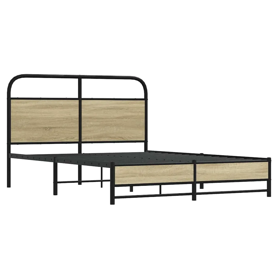 Cadre de lit sans matelas 140x190 cm chêne sonoma - 3