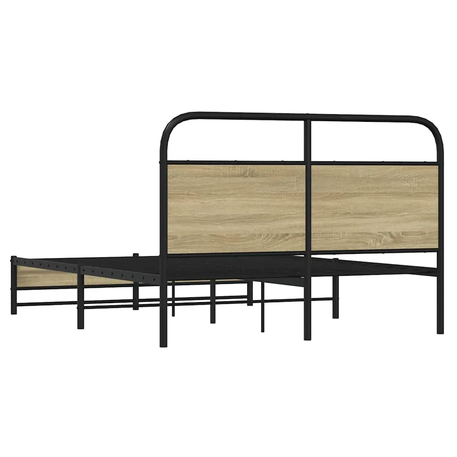 Cadre de lit sans matelas 140x190 cm chêne sonoma - 7