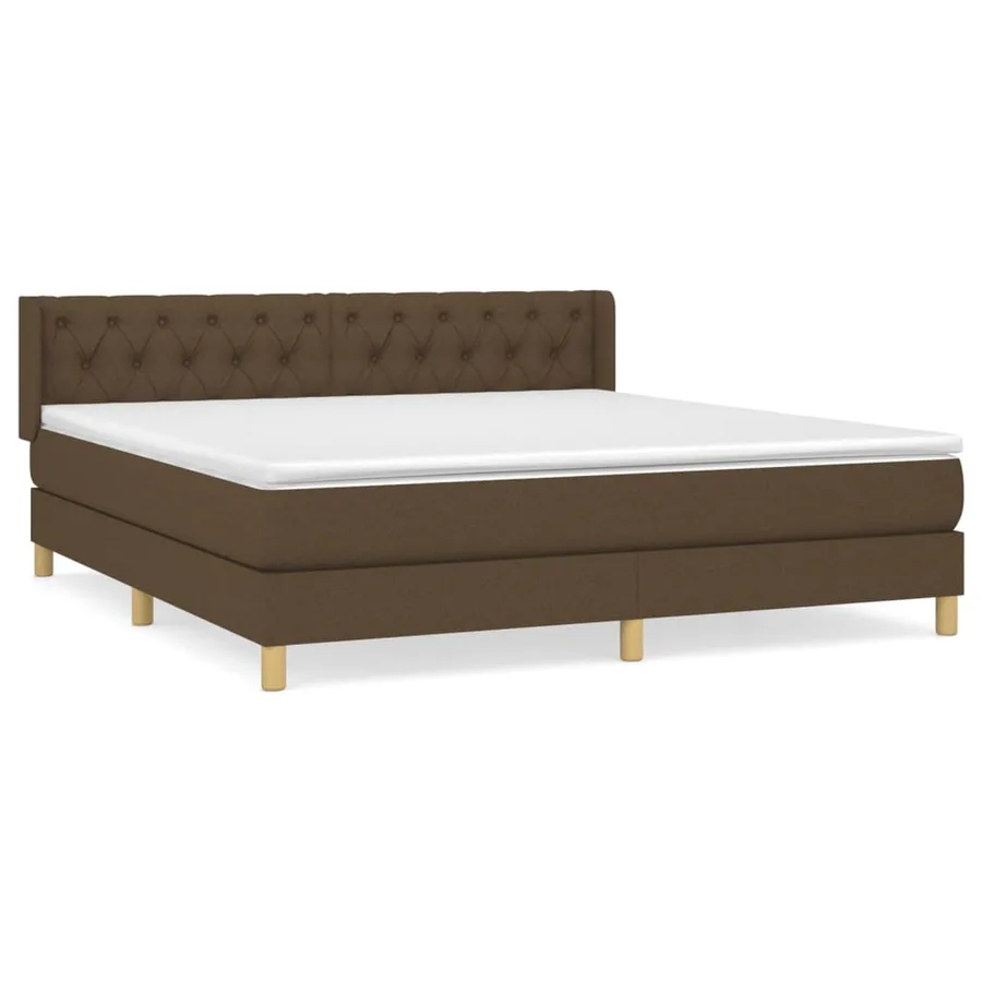 Sommier à lattes de lit avec matelas Marron foncé 160x200 cm - 2