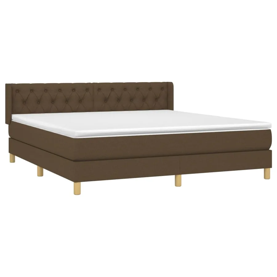 Sommier à lattes de lit avec matelas Marron foncé 160x200 cm - 3