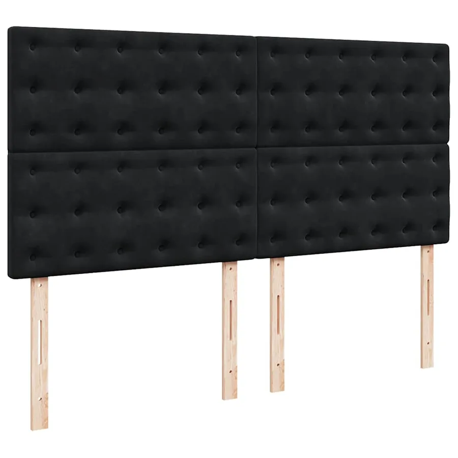 Cadre de lit ottoman avec matelas noir 200x200cm velours - 10