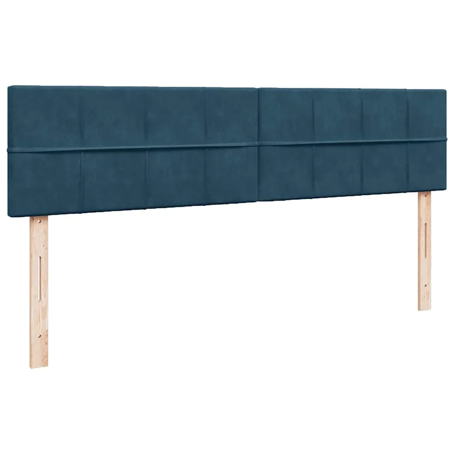 Cadre de lit ottoman avec matelas bleu foncé 200x200 cm velours - 7