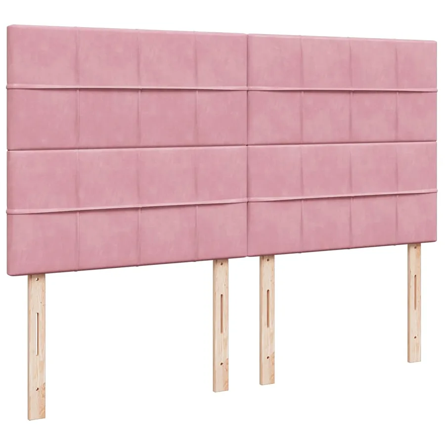 Cadre de lit ottoman avec matelas rose 200x200 cm velours - 13