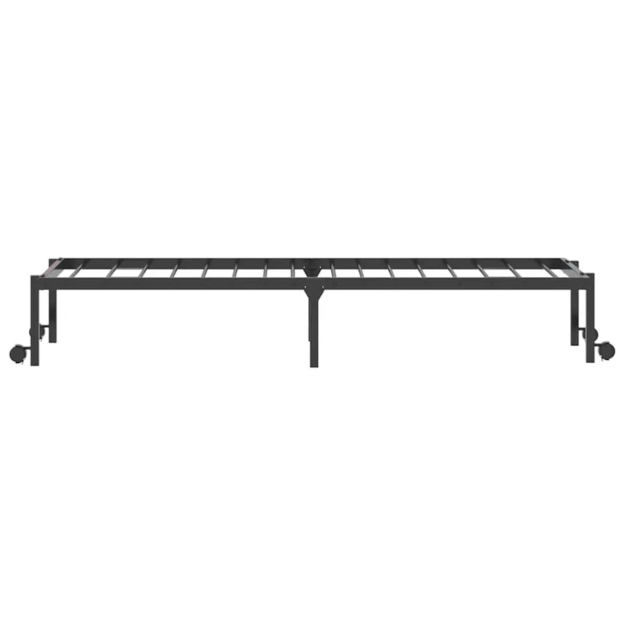 Cadre de lit sans matelas pliable noir 90x190 cm acier - 7