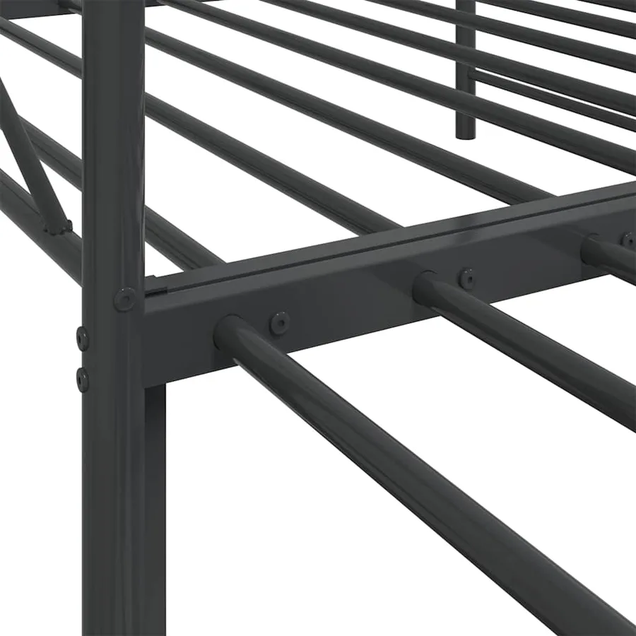 Lit de jour avec gigogne sans matelas noir 107x203 cm acier - 11