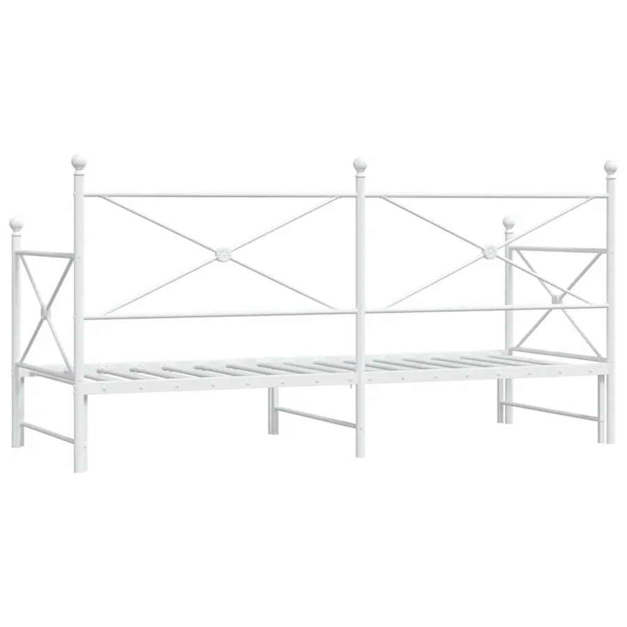 Lit de jour avec gigogne sans matelas blanc 75x190 cm - 8