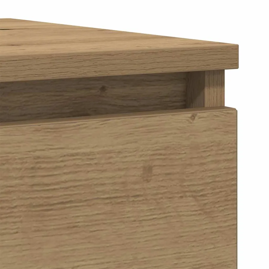 Buffet chêne artisanal 100x35x76 cm bois d'ingénierie - 9