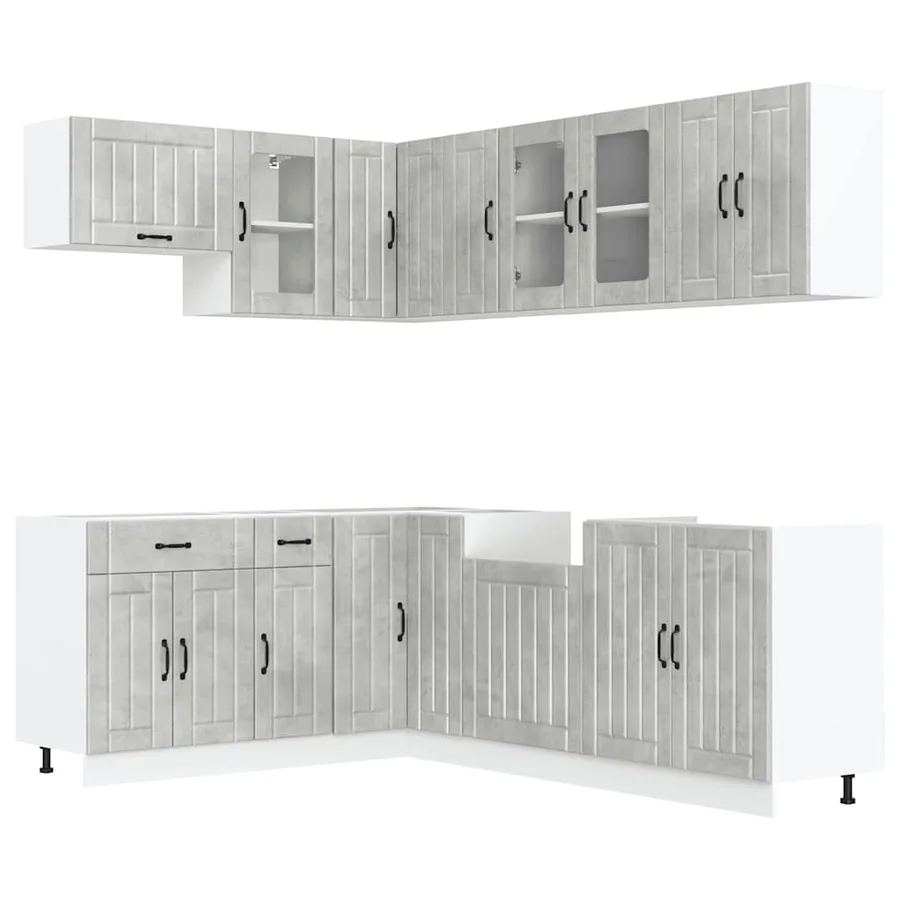 Ensemble d'armoires de cuisine 11 pcs Lucca bois d'ingénierie - 2