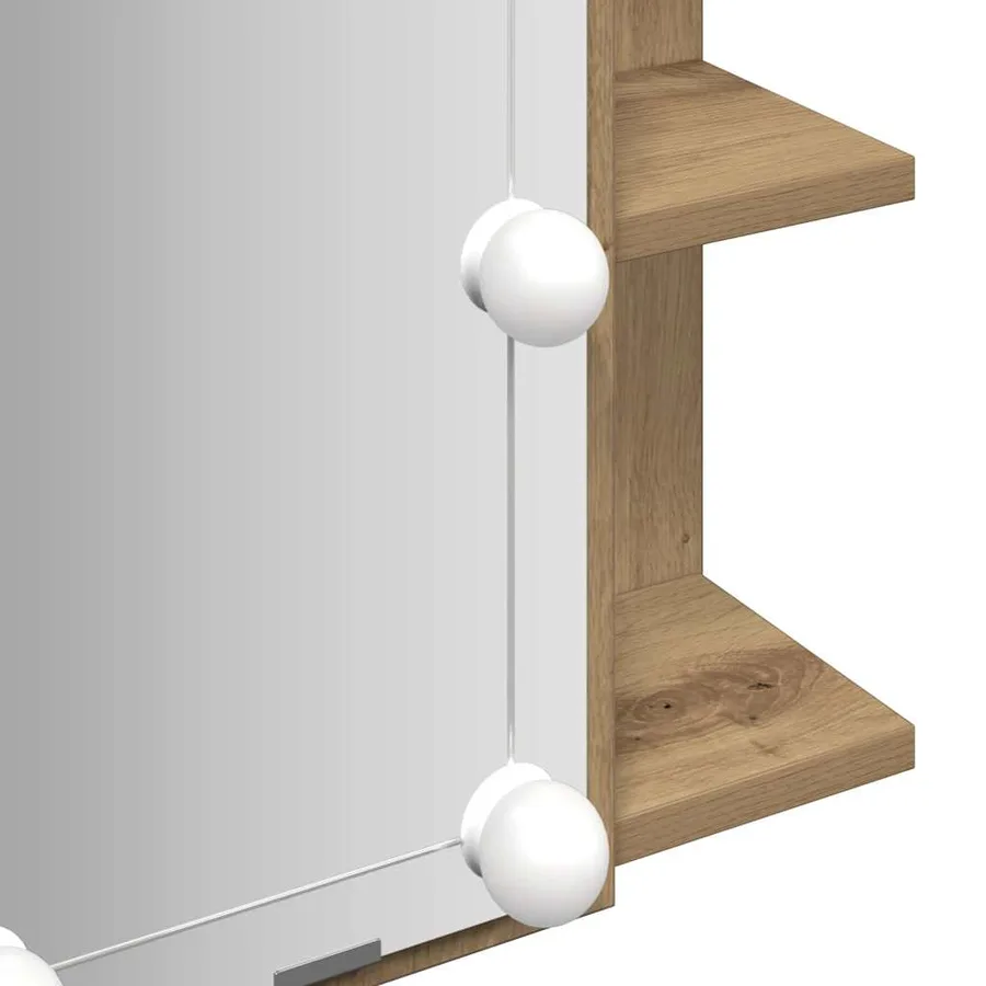 Armoire à miroir avec LED chêne artisanal 70x16,5x60 cm - 11