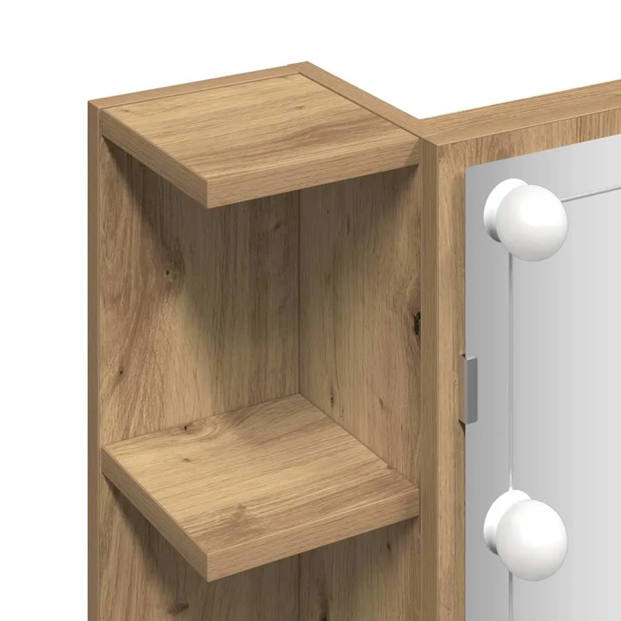 Armoire à miroir avec LED chêne artisanal 70x16,5x60 cm - 12