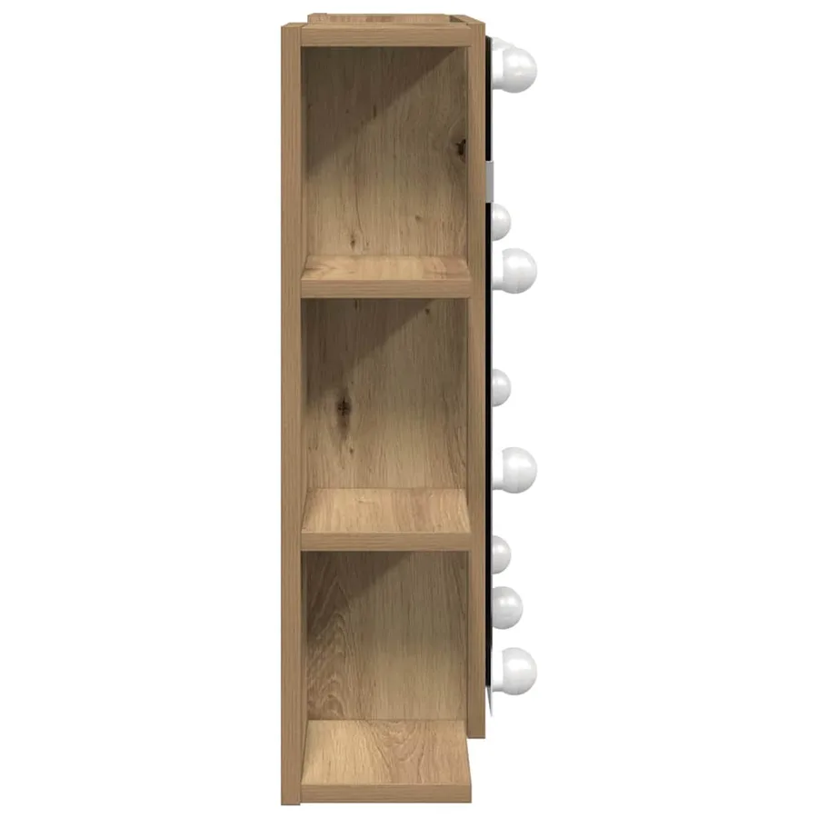 Armoire à miroir avec LED chêne artisanal 70x16,5x60 cm - 6
