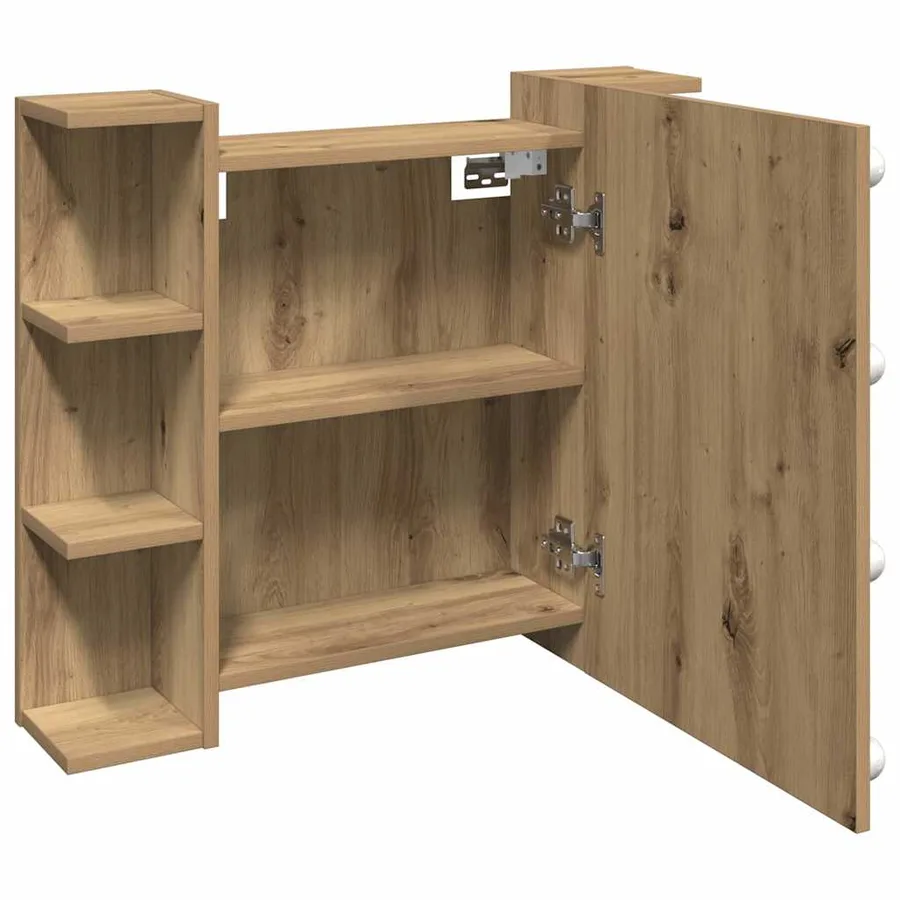 Armoire à miroir avec LED chêne artisanal 70x16,5x60 cm - 9