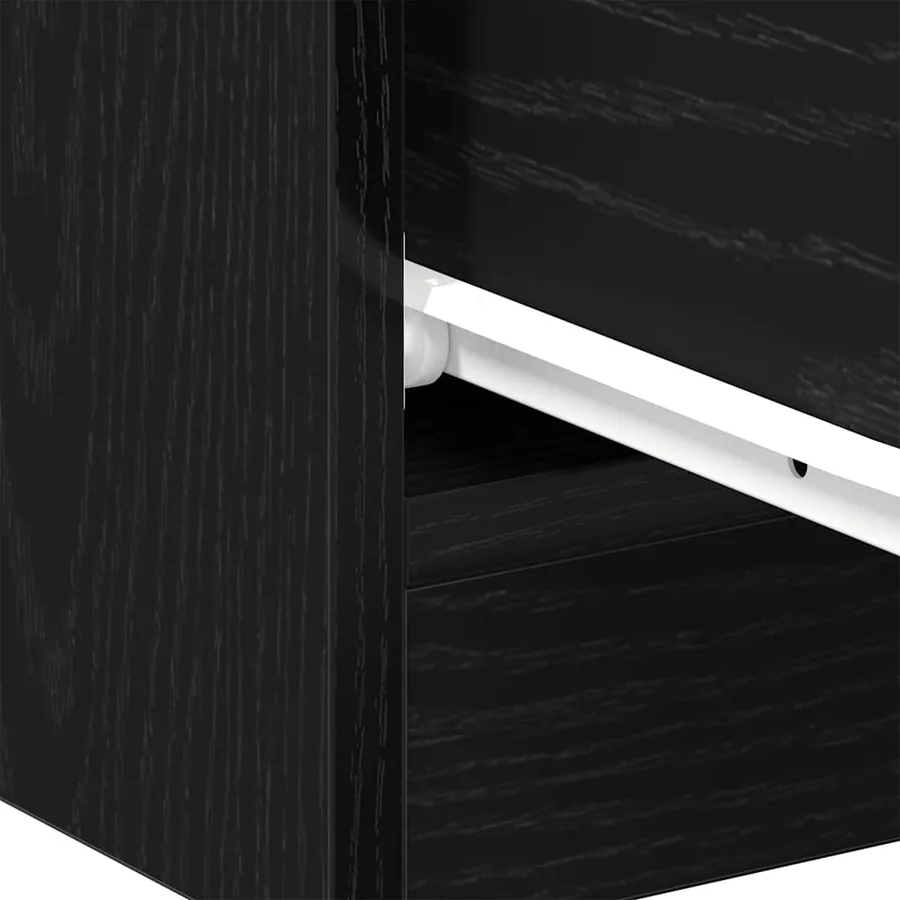 Tables de chevet 2pcs chêne noir 40x30x40cm bois d'ingénierie - 11