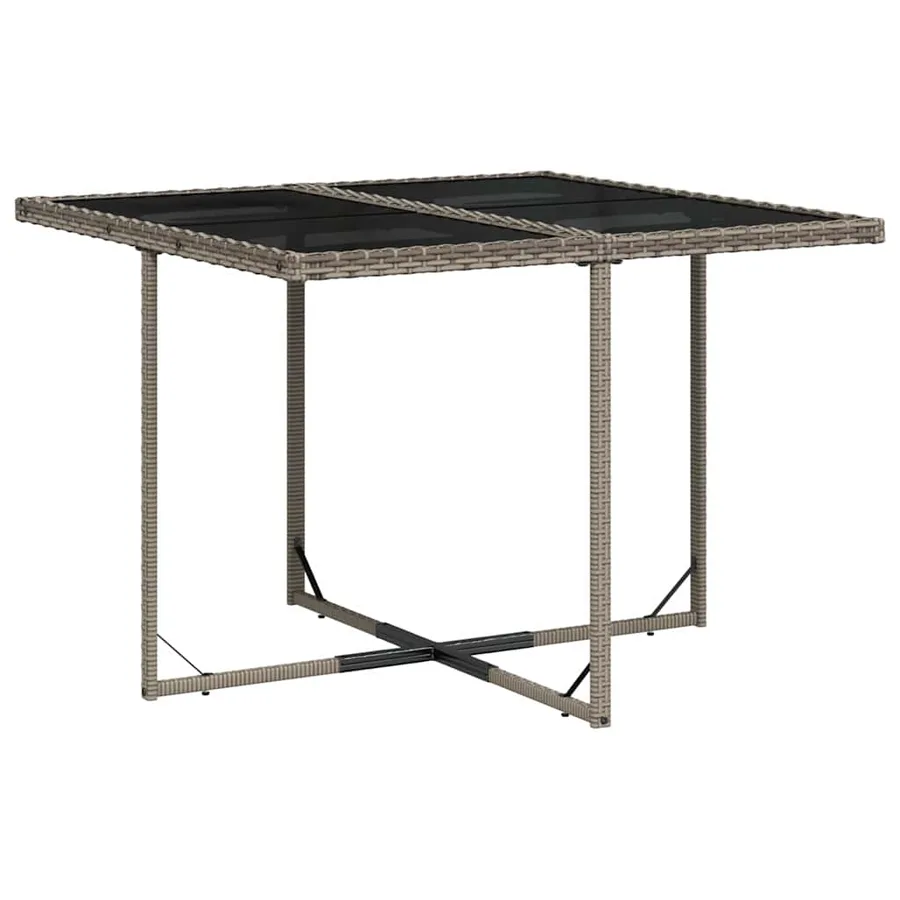 Ensemble à manger de jardin 5 pcs coussins gris résine tressée - 4