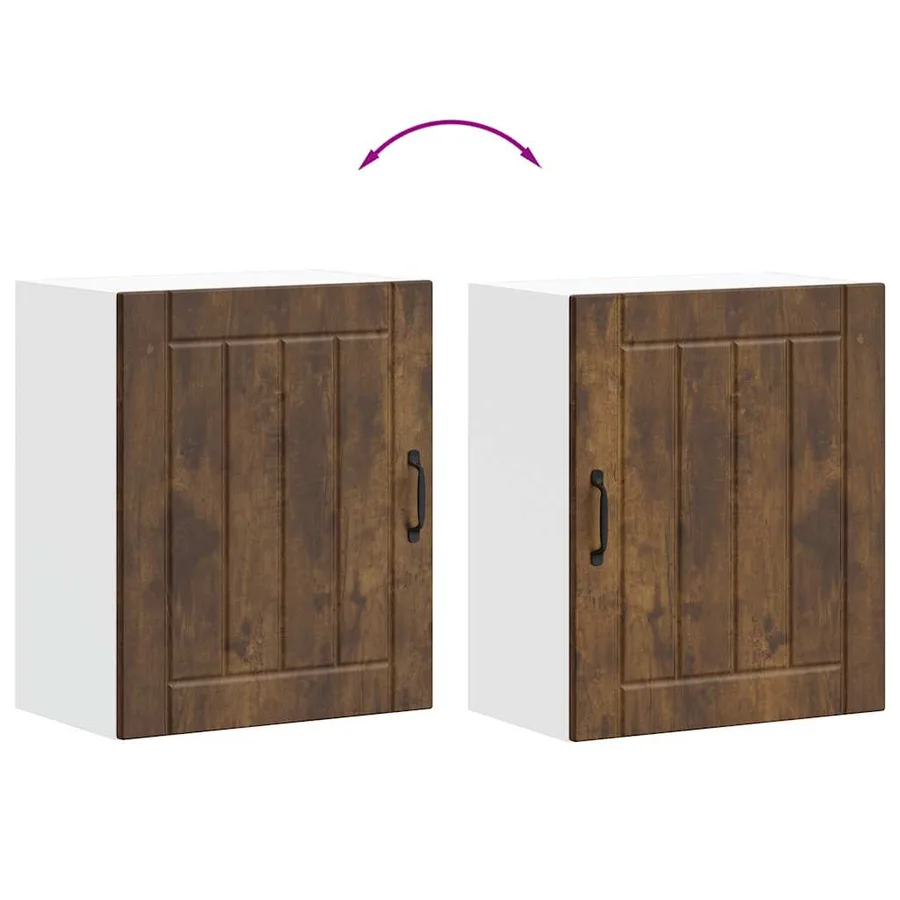 Armoires murales de cuisine 2 pcs Lucca en bois d'ingénierie chêne fumé - 10
