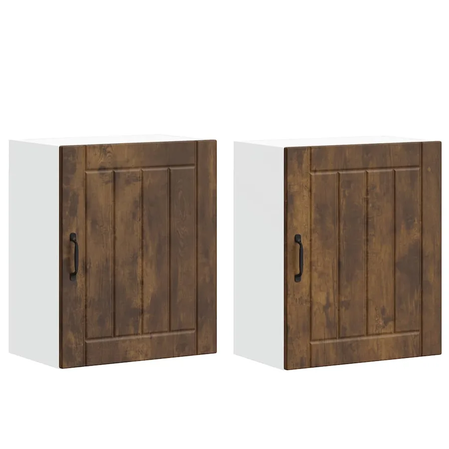 Armoires murales de cuisine 2 pcs Lucca en bois d'ingénierie chêne fumé - 2