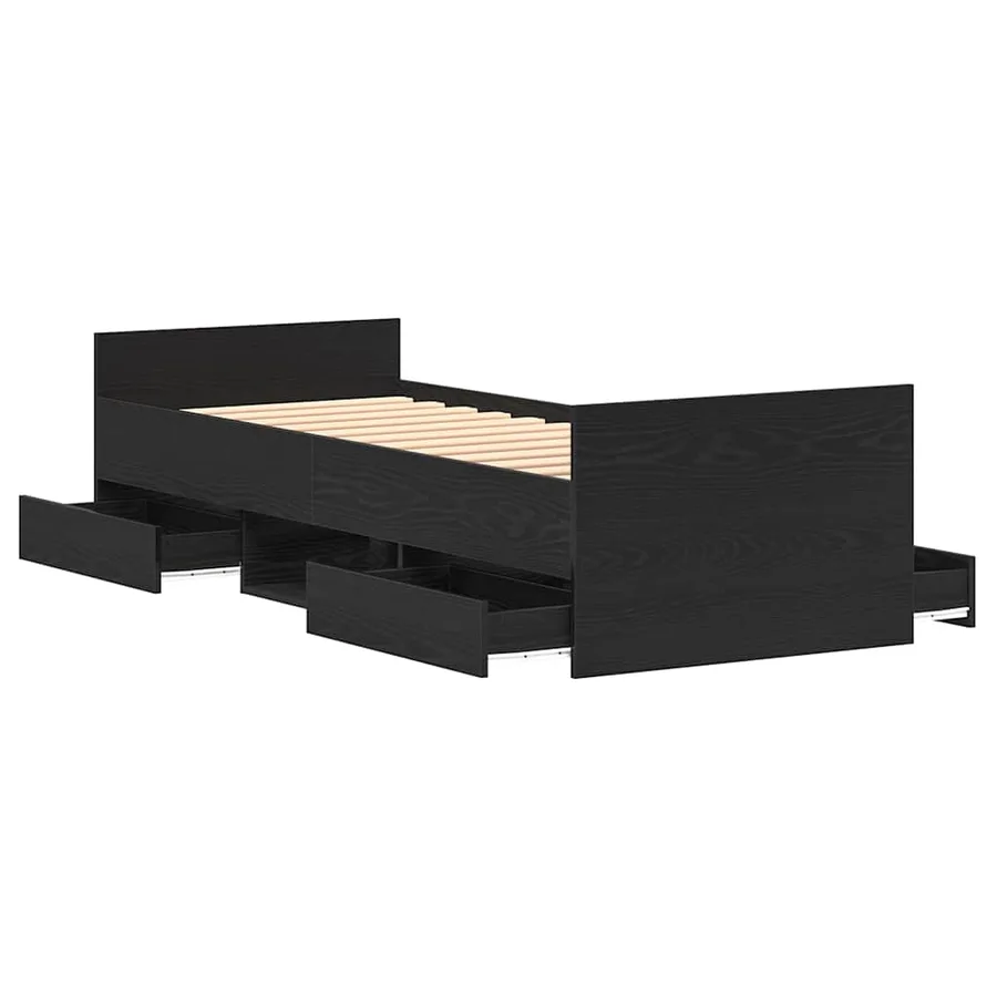 Cadre de lit Chêne noir 193 x 78 x 50 cm Bois d'ingénierie - 5