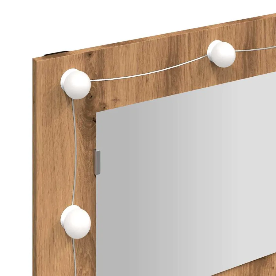 Armoire à miroir avec LED Chêne artisanal 90x31,5x62 cm - 10