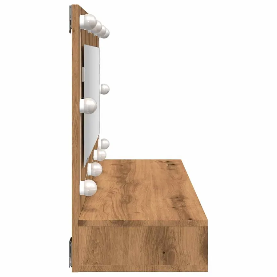 Armoire à miroir avec LED Chêne artisanal 90x31,5x62 cm - 6
