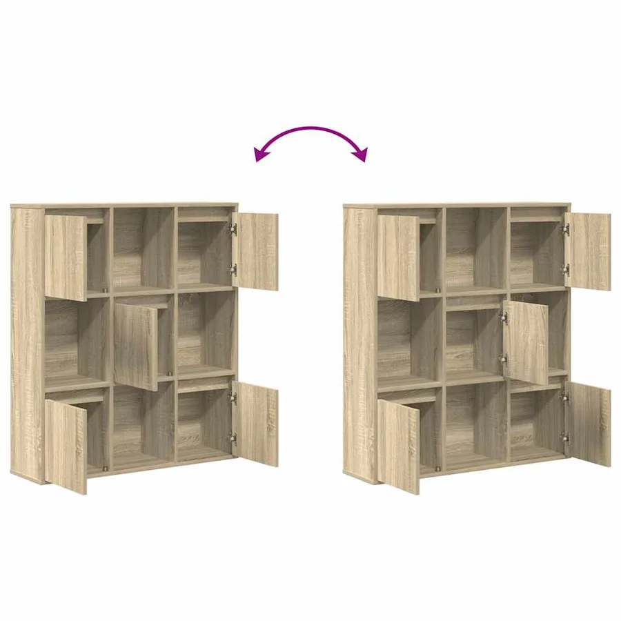 Bibliothèque chêne sonoma 89x24x101,5 cm bois d'ingénierie - 7
