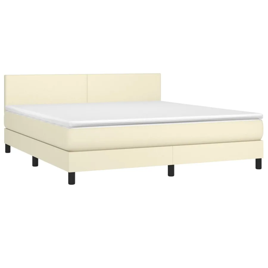 Sommier à lattes de lit avec matelas Crème 180x200cm Similicuir - 3