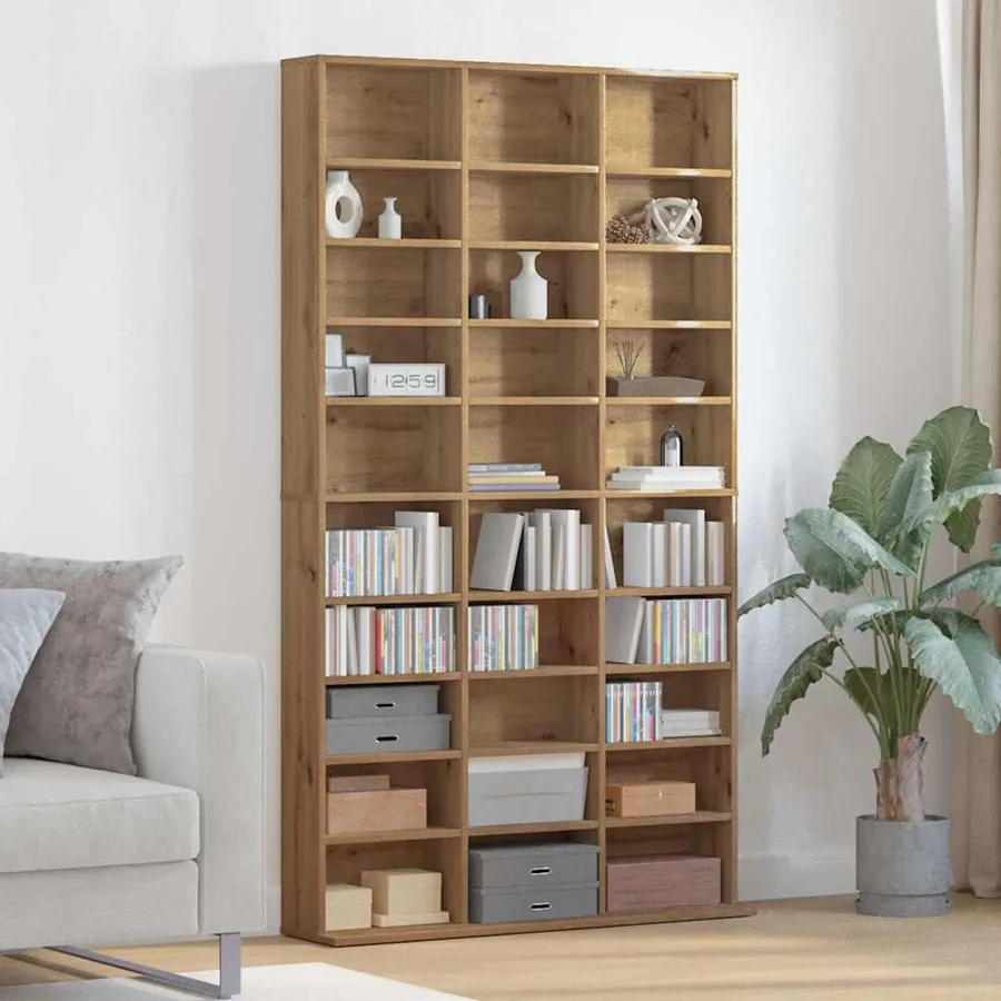 Meuble CD Chêne artisanal 101 x 23 x 177,5 cm Bois d'ingénierie