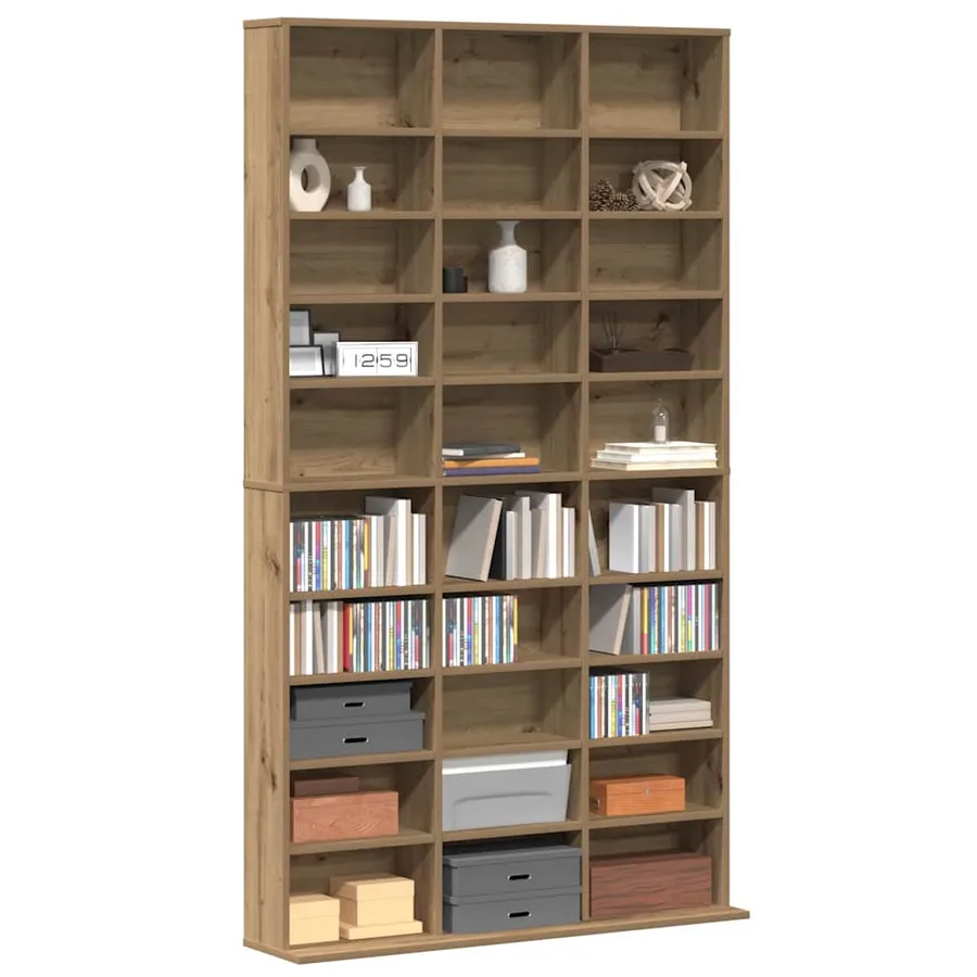 Meuble CD Chêne artisanal 101 x 23 x 177,5 cm Bois d'ingénierie - 3