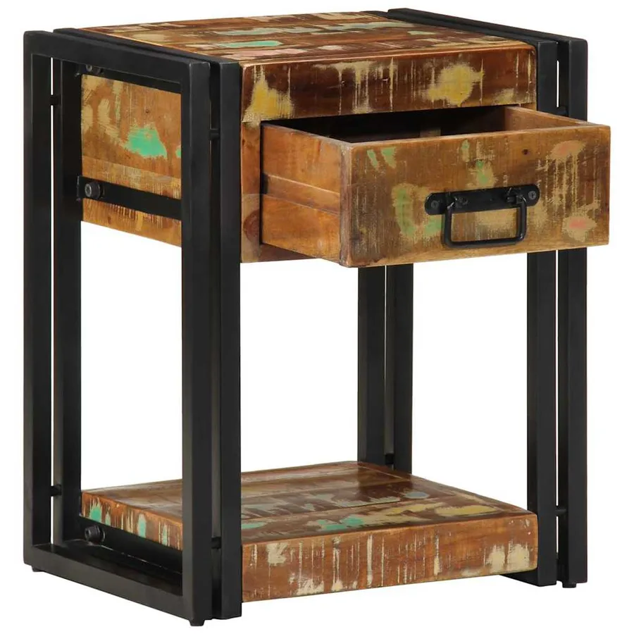 Cabinet de chevet 2 pcs 40 x 35 x 50 cm Bois Recyclé Solide - 4