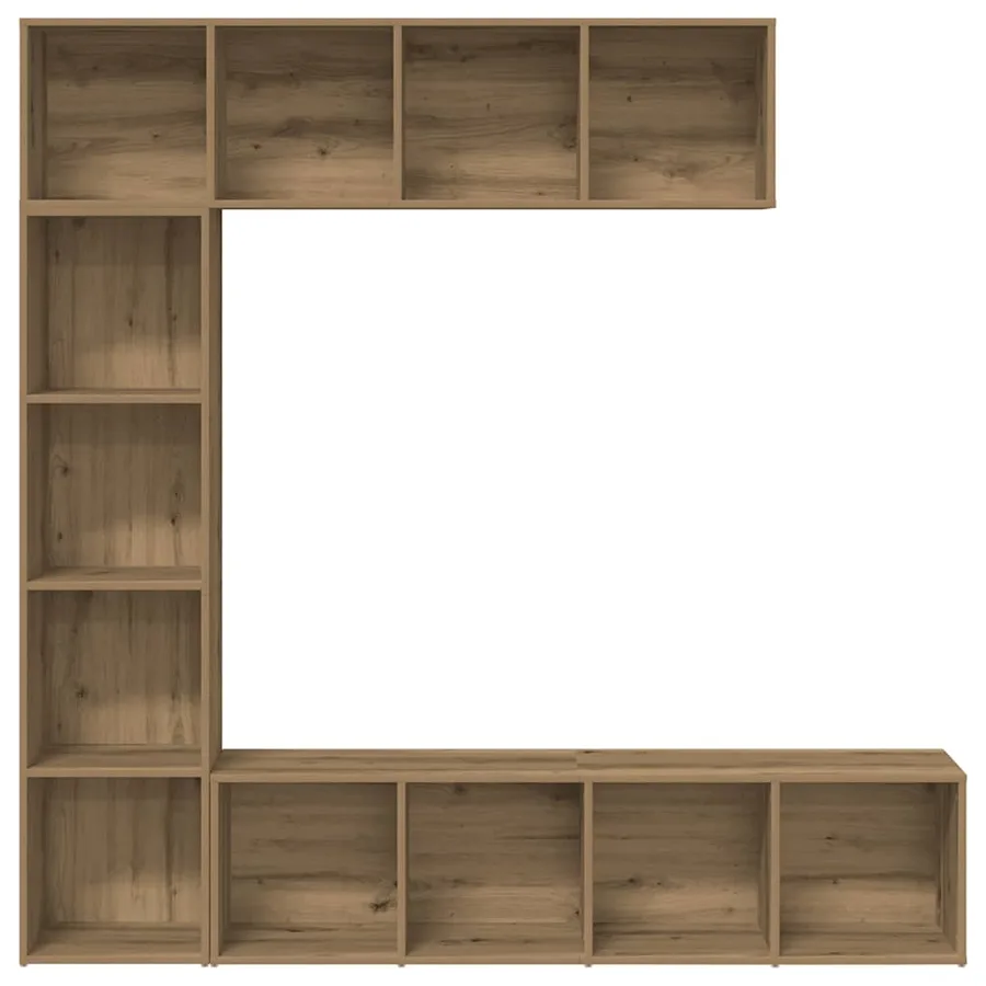 Bibliothèques 3 pcs chêne artisanal bois d'ingénierie - 4