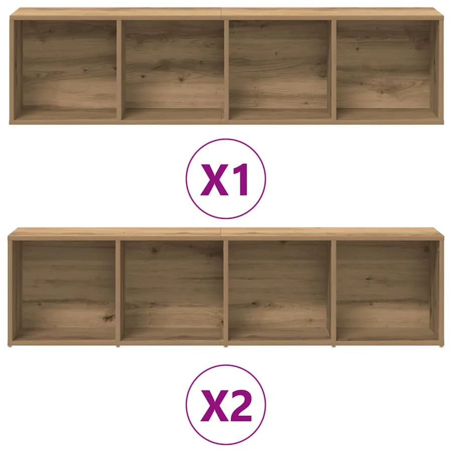Bibliothèques 3 pcs chêne artisanal bois d'ingénierie - 5