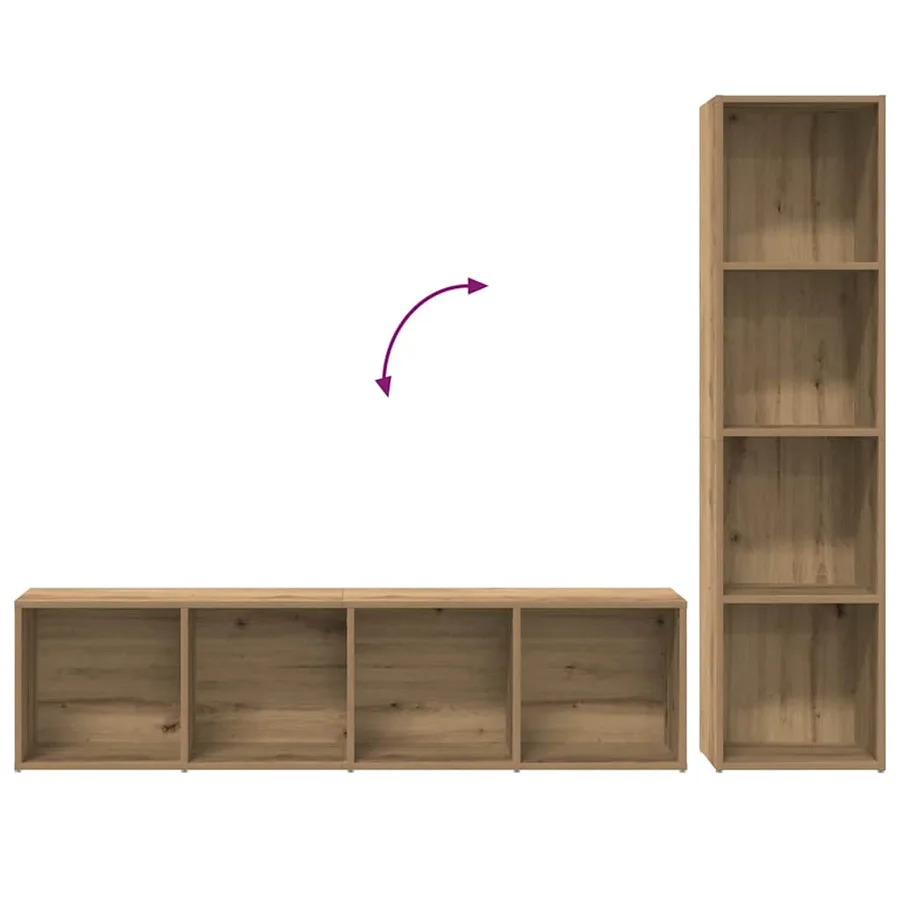 Bibliothèques 3 pcs chêne artisanal bois d'ingénierie - 8
