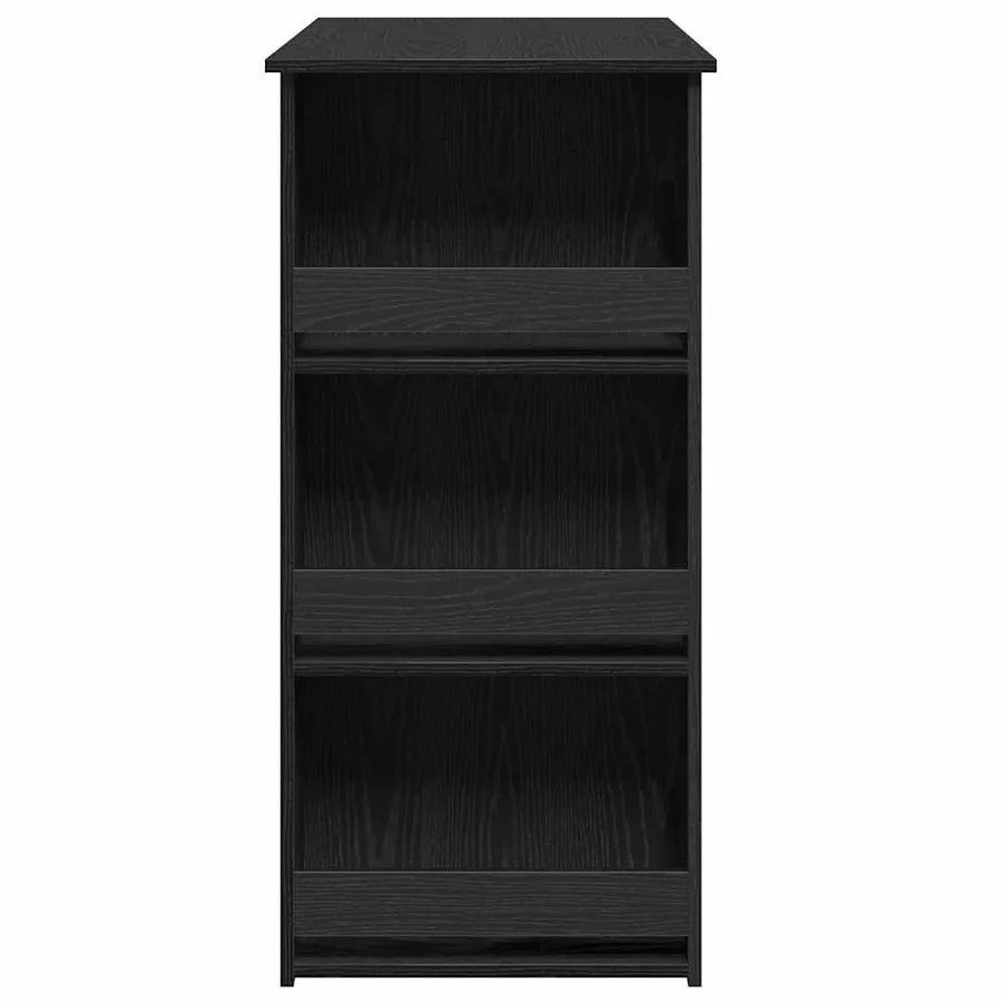 Table de bar avec étagère de rangement chêne noir - 6