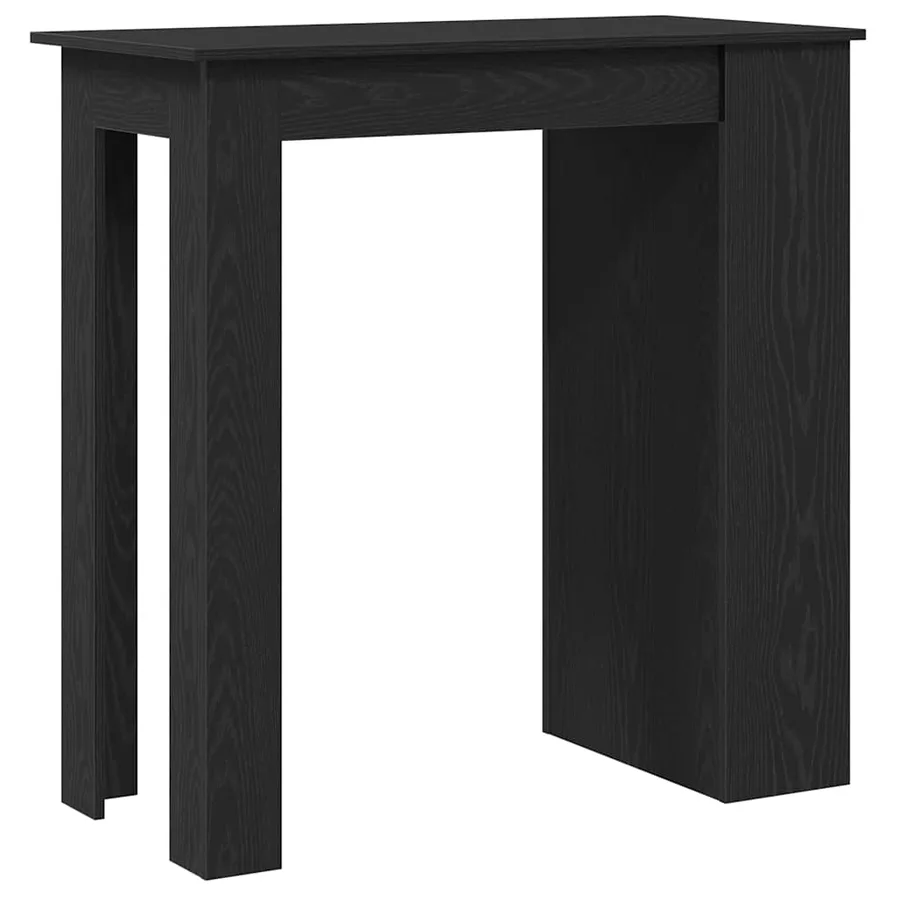 Table de bar avec étagère de rangement chêne noir - 7
