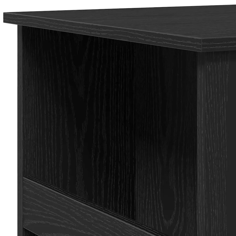 Table de bar avec étagère de rangement chêne noir - 8