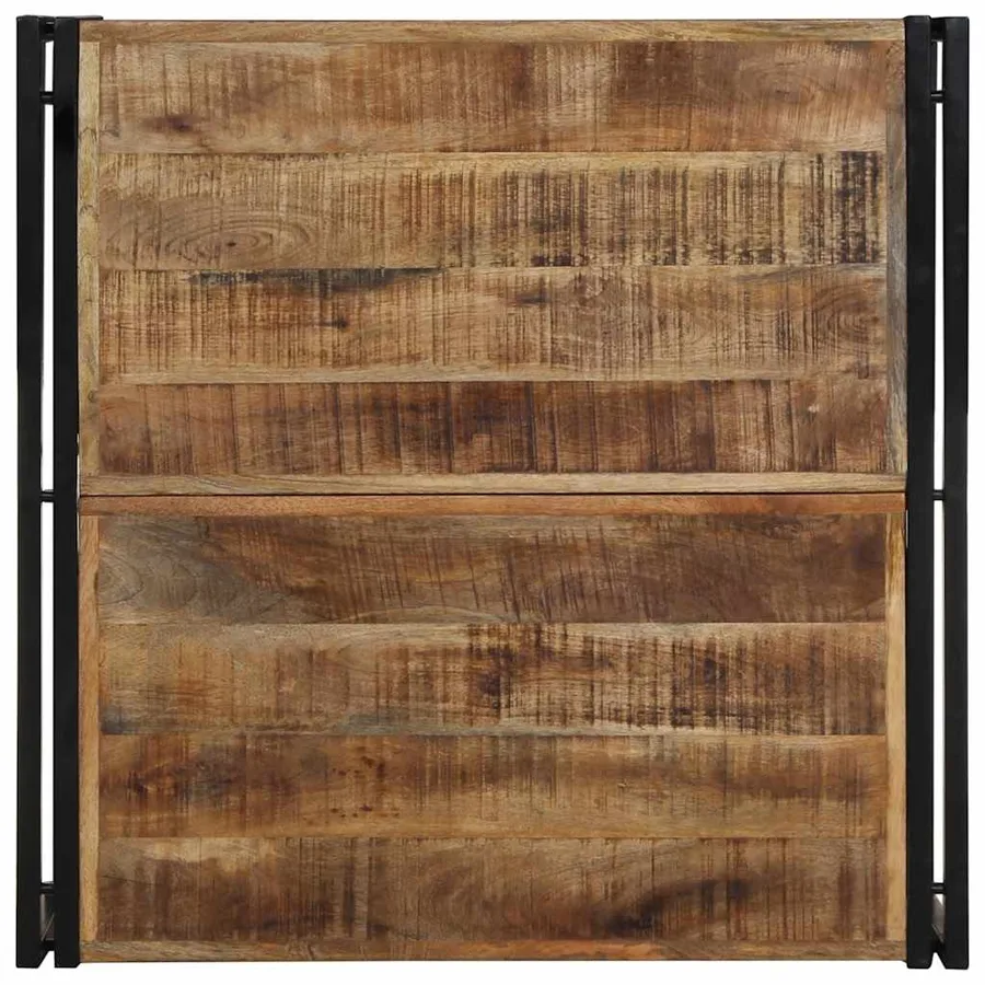 Table basse 80x80x35 cm bois de manguier massif brut - 4