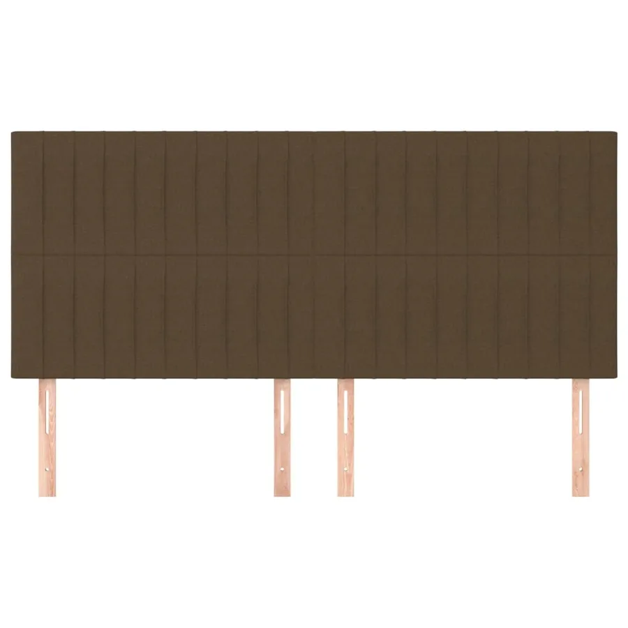 Tête de lit marron foncé 160 x 5 x 118/128 cm Tissu - 3