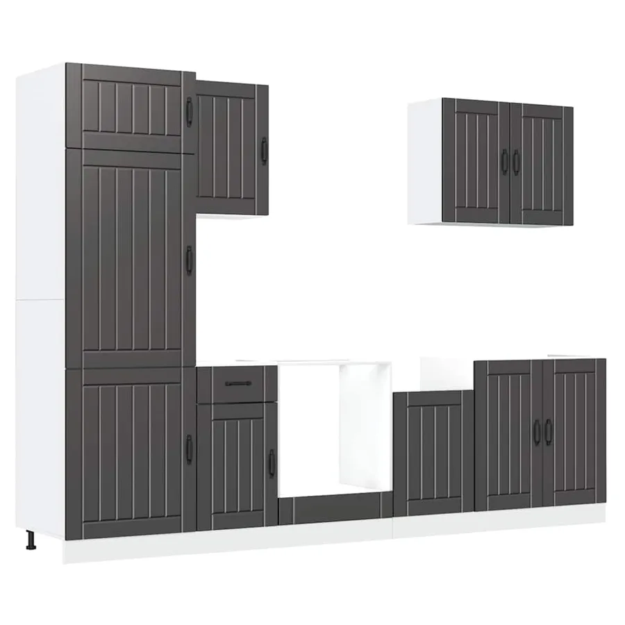 Ensemble d'armoires de cuisine 7 pcs Lucca bois d'ingénierie - 2