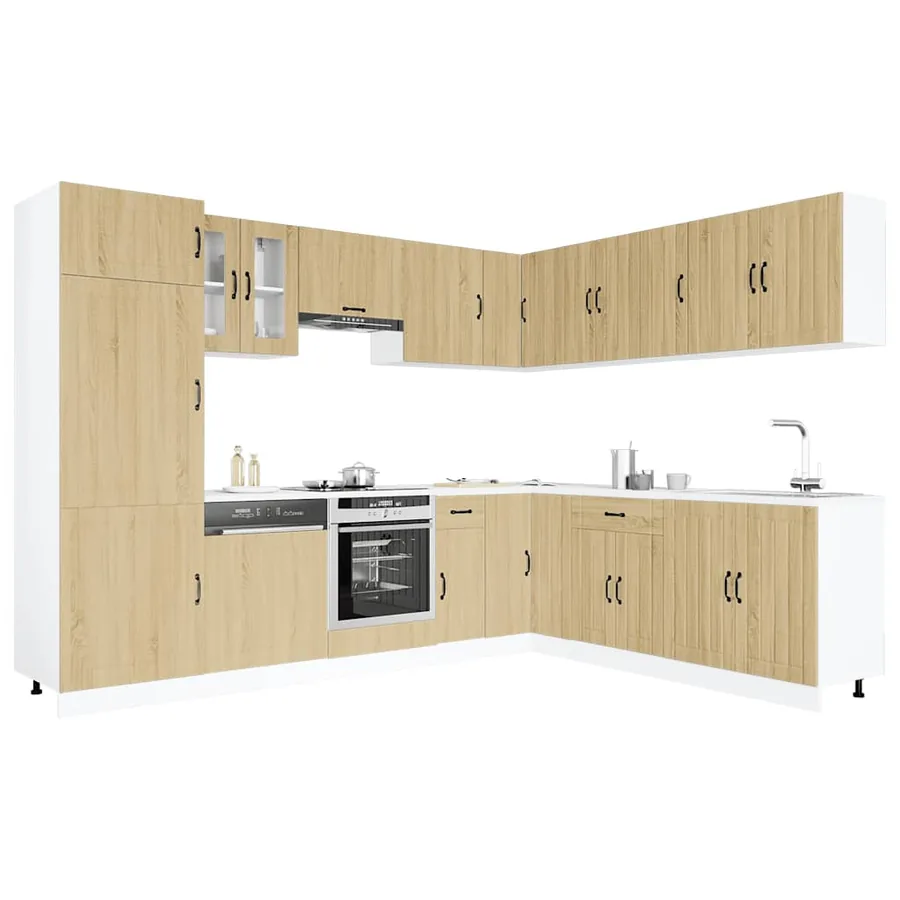 Ensemble d'armoires de cuisine 14 pcs Lucca bois d'ingénierie
