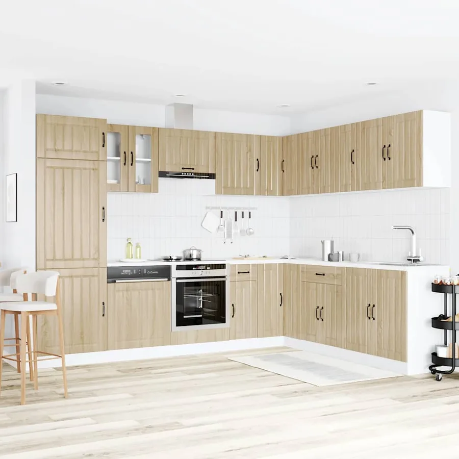 Ensemble d'armoires de cuisine 14 pcs Lucca bois d'ingénierie - 3