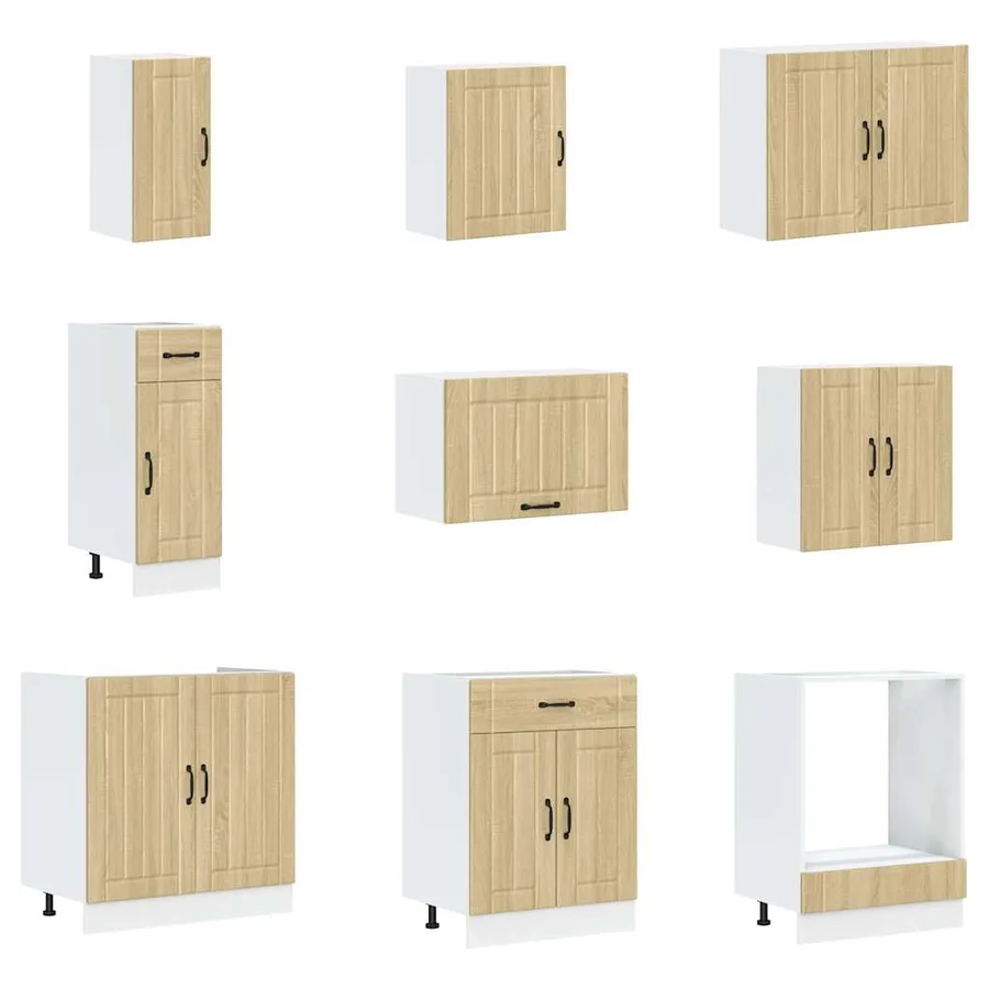 Ensemble d'armoires de cuisine 14 pcs Lucca bois d'ingénierie - 4