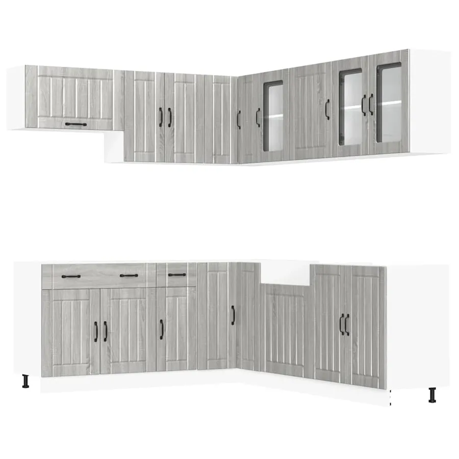 Ensemble d'armoires de cuisine 11 pcs Lucca bois d'ingénierie - 2