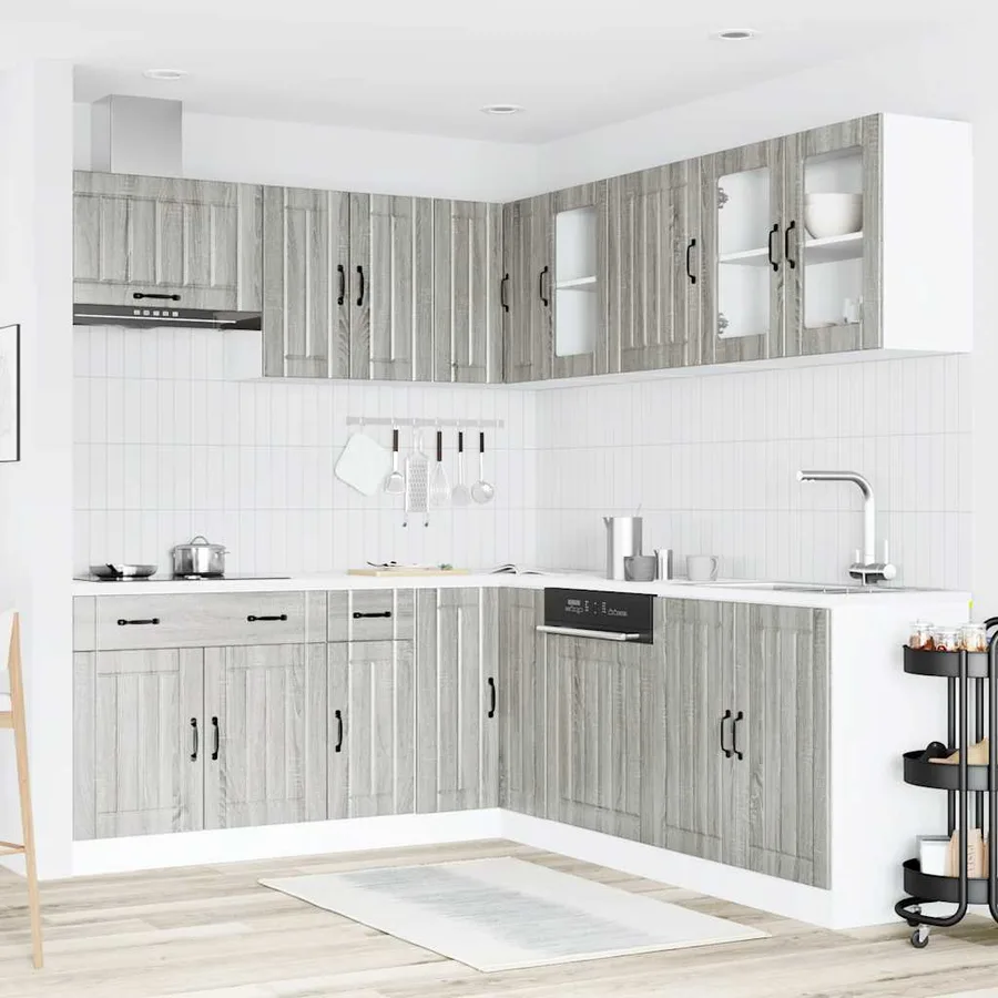 Ensemble d'armoires de cuisine 11 pcs Lucca bois d'ingénierie - 3