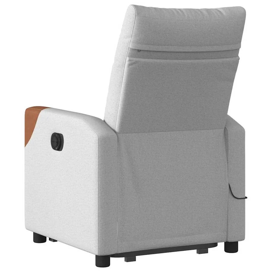 Fauteuil inclinable de massage électrique gris nuage tissu - 7