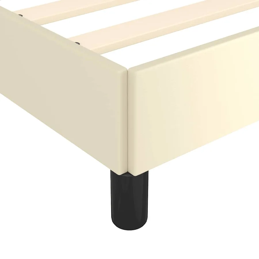 Cadre de lit sans matelas crème 120x190 cm similicuir - 7