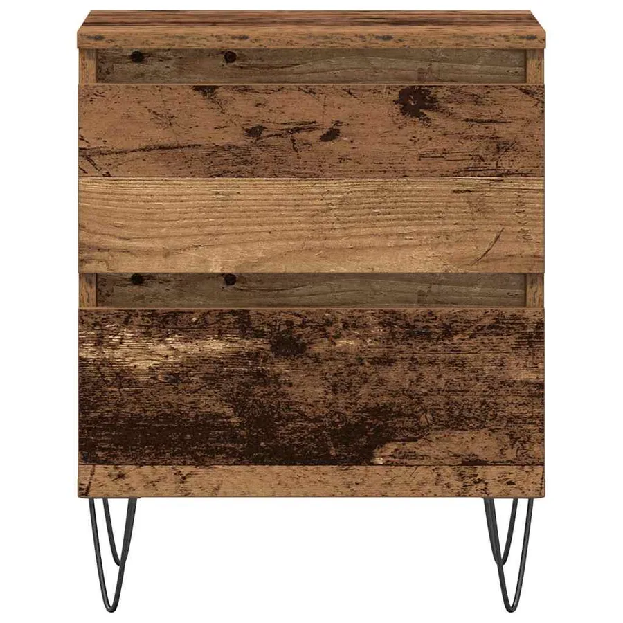 Cabinet de chevet avec tiroir 2 pcs Bois ancien 40 x 35 x 50 cm - 6