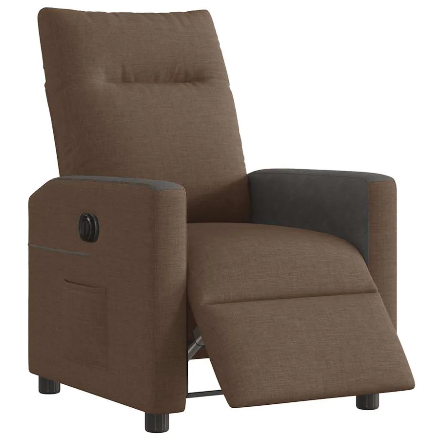 Fauteuil inclinable électrique Marron Tissu - 3