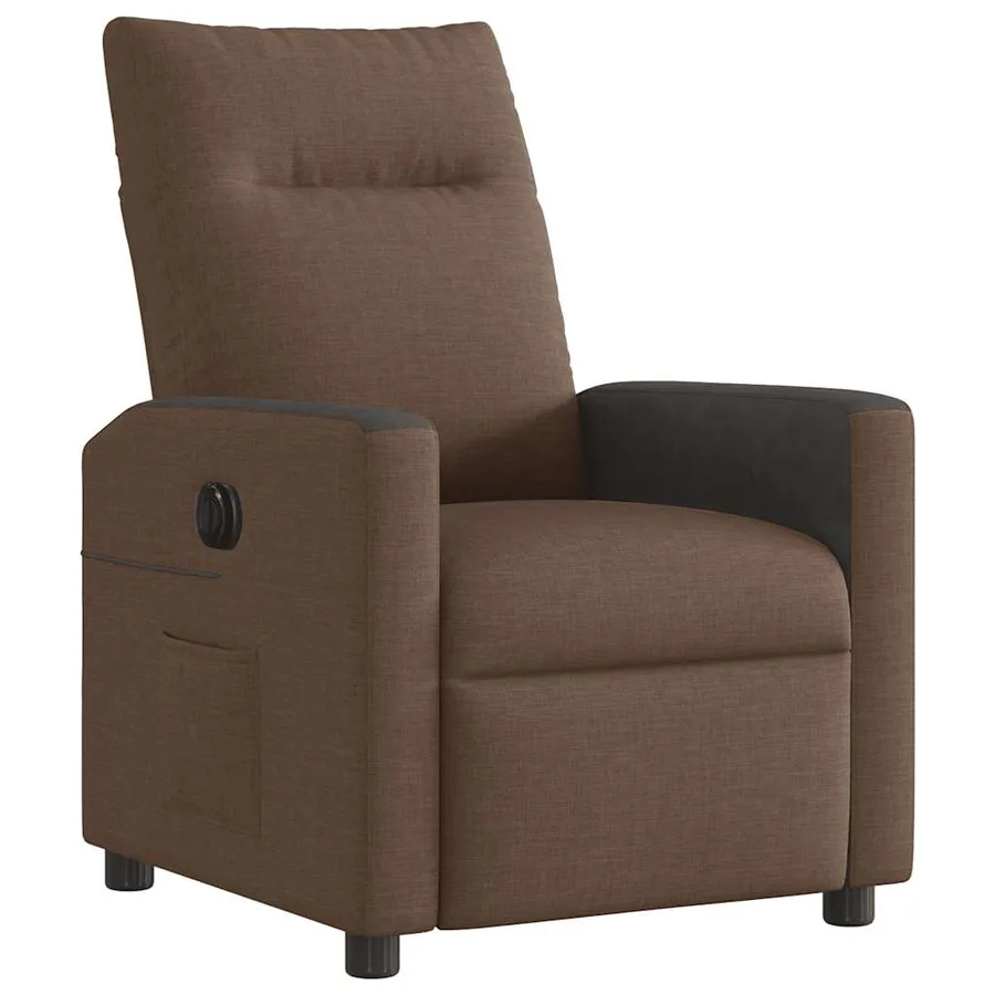 Fauteuil inclinable électrique Marron Tissu - 4