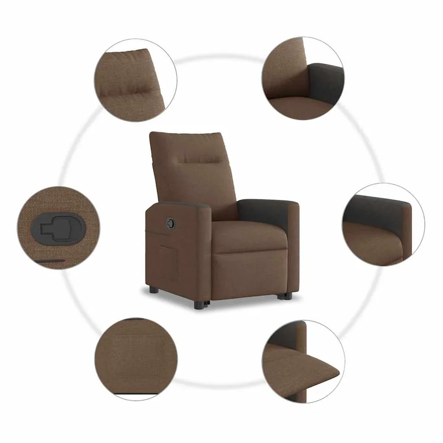 Fauteuil inclinable Marron Tissu - 10