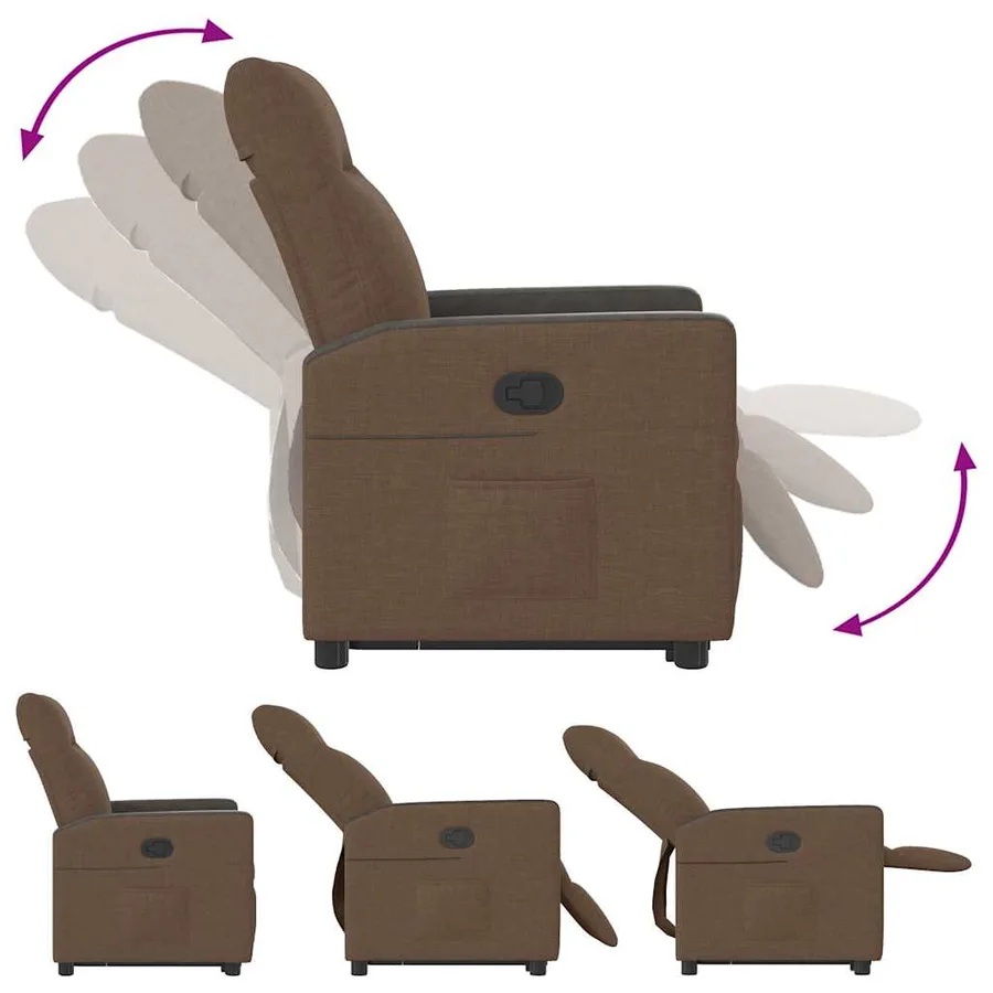 Fauteuil inclinable Marron Tissu - 8